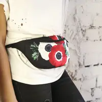 Сумка-бананка Bumbag унисекс на пояс и через плечо Цветочки 27x16 см