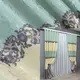Шторная ткань лён. Высота 2,7м. Цвет бежевый с бирюзовым. Код 1022ш