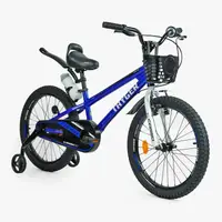 Детский велосипед 2-х колесный 20" Corso Tayger, алюминиевая рама, ручной тормоз, доп. колеса, звонок, бутылка, собран на 85%. Blue (153902)