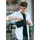Кожаная поясная сумка Dropbag Maxi синяя Crazy Horse