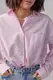 Женская рубашка в стиле oversize в полоску - розовый цвет, S/M