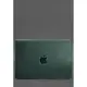 Кожаный чехол-конверт на магнитах для MacBook Pro 16" Зеленый Crazy Horse