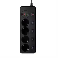 Мережевий фільтр BKL-505 1 QC3.0 + 1 PD20W + 1 Type-C + 1 USB, 100-250V, 13А, 5 розеток, чорний