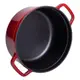 Кастрюля чугунная эмалированная 3 л с крышкой Ø24 см Красная HP-1-3R