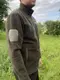 Кофта флисовая мужская военная тактическая с липучками под шевроны 7361 XXXL хаки