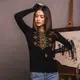 Вышиванка-лонгслив Moderika Карпаты черная с золотым орнаментом XXXL