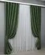 Шторная ткань лён рогожка, коллекция "Саванна". Цвет зелёный. Код 1578ш