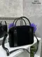 Натуральная замша. Черная - стильная, молодежная сумочка на молнии со съемным ремнем (0567-1)
