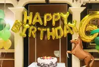Набір надувних кульок Happy Birthday Gold 5956 13 предметів золотистий