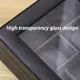 Шкатулка-органайзер для хранения 12 часов из экокожи с прозрачной крышкой — футляр для наручных часов, подарочная коробка-пенал,