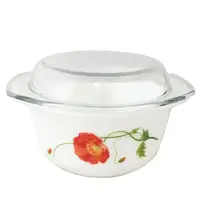 Каструля зі скляною кришкою 1л Червоний мак SNT 30050-1067