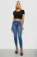 Джинсы женские однотонные Skinny, цвет синий, 244RS5711