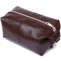 Шкіряна глянсова косметичка Shvigel 16407 Коричневий