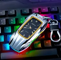 Брелок для ключів Запальничка usb з підсвіткою і годинником у подарунковому пакованні