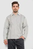 Кофта мужская на молнии в полоску, цвет светло-оливковый, 238R123