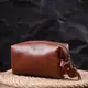Косметичка не большого размера из гладкой кожи на молнии Сердце GRANDE PELLE 16762 Светло-коричневая
