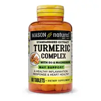 Натуральная добавка Mason Natural Turmeric Complex With Vitamin D3 &amp; Magnesium, 60 таблеток
