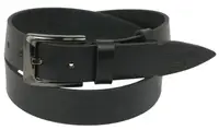 Мужской кожаный ремень под джинсы Skipper 1128-38 черный 3,8 см