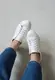 Женские белые кожаные кеды весенние.