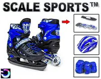 Роликові ковзани Scale Sport. Розмір 34-37: 21.5-24, PU колеса, що світяться. Blue (806525848)