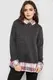 Блуза женская обманка, цвет темно-серый, 230R542-2