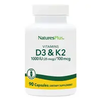 Витамины и минералы Natures Plus Vitamins D3 + K2, 90 капсул