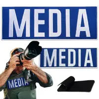 Набор шевронов 2 шт на липучке для журналистов Пресса MEDIA вышитый патч нашивка для работников медиа и СМИ