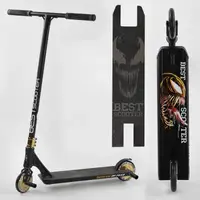 Самокат трюковий Best Scooter "SIMBIOTE" HIC-система, Пегі, алюмінієвий диск і дека. Black and Gold (102307)