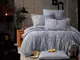 Постельное белье евро Arya Vogue Органик Жаккард Siv AR-A107264 200х220 см