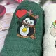 Набор махровых кухонных полотенец Турция Новый год Санта с подарками Пингвин 13937 30х50 см 2 шт