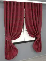 Комплект (2шт. 1,4х1,8м.) коротких  штор. Колір червоний. Артикул 35-0154