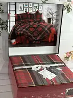 Red rose Семейный размер. Фланелевое постельное белье. Хлопок. Romeo