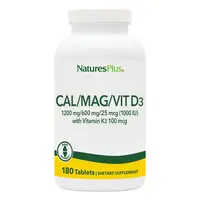 Витамины и минералы Natures Plus Cal/Mag/Vit D3 with Vitamin K2, 180 таблеток