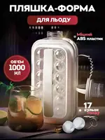 Форма для льоду на 17 кульок / Форма для круглого льоду / Пляшка для льоду Light Grey (8863)