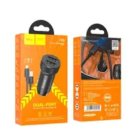 Адаптер автомобільний Hoco Lightning Cable Level dual port Car charger Z49 |2USB, 12W, 2.4A|