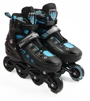 Роликовые коньки Best Roller 80-115 M колеса PU светятся. Black and Blue (размер 34-38) (186955)