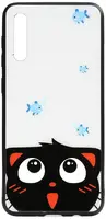 Чехол-накладка TOTO Cartoon Print Glass Case Samsung Galaxy A70 Cat and fish