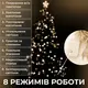 Гирлянда нить 22м на 500 LED лампочек светодиодная прозрачный провод 8 режимов работы Желтый