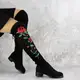 Женские ботфорты с вышивкой Fashion Rafael 1326 36 размер 23,5 см Черный