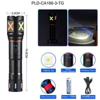 Фонарь ручной аккумуляторный PLD-CA166-3, Фонарь ручной мощный, Тактический фонарь, Ручной фонарик led