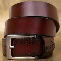 Ремень с дырками мужской Vintage 20381 Коричневый