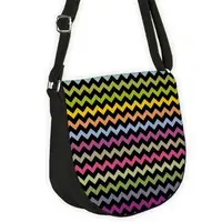 Сумка молодёжная Saddle Кольорові зигзаги 24х22 см (SAD_15D057_BL)