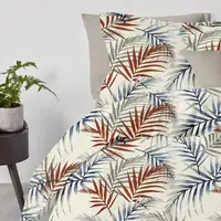 Двоспальна постіль з простирадлом на резинці BEIGE FOLIAGE CS3