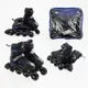 Роликовые коньки 070-L Best Roller колеса PU светящиеся. Black (размер 39-43) (173875)