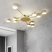 Люстра світлодіодна стельова LED світильник для квартири на стелю лед 26459 Латунь 10х100х100 см.