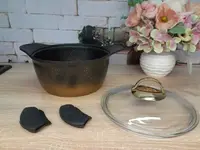 Каструля зі скляною кришкою OMS 3120-01-11-20-Gold 20 см 2.8 л золотиста