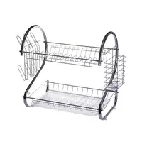 Сушарка для посуду 2-х ярусна Benson BN-004 39х39х25 см срібляста