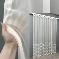 Готовая тюль (3х2,7м.) из ткани бамбук с вышивкой. Цвет молочный. Код 1625т 42-0586