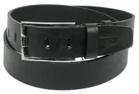 Мужской кожаный ремень под джинсы Skipper 1165-45 черный 4,5 см