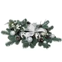 Композиция новогодняя з игрушками голубая 19592 55х40 см голубая